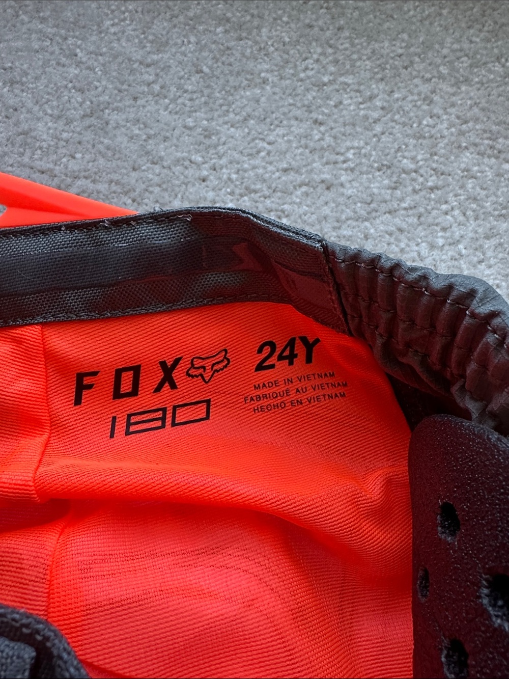 Fox 180 Kids Gray and Orange Motocross Pants - 24Y - Picture 2 of 16